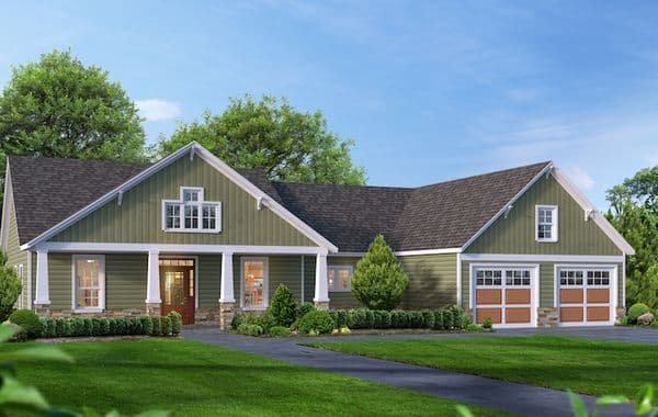 Hillcrest custom home elevation - 3 Bed / 2.5 Bath / 2,200 Sq Ft