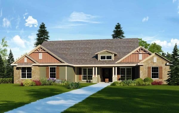 Hillsboro B custom home elevation - 3 Bed / 2 Bath / 2,032 Sq Ft