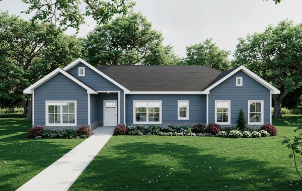 Madison custom home elevation - 3 Bed / 2 Bath / 1,230 Sq Ft