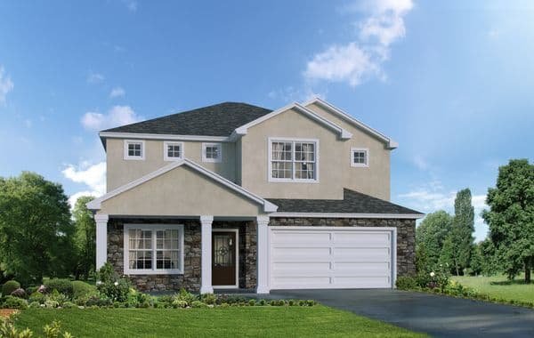 Seymour A custom home elevation - 4 Bed / 2.5 Bath / 2,538 Sq Ft